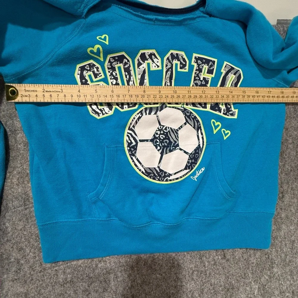 Cute Justice Soccer Long Sleeve Pull Over Size 14‎